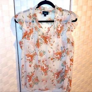 🌸Mossimo Sheer Floral Top/Size Large